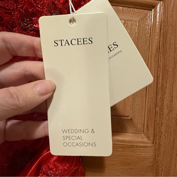 Elegant Red Beaded Mini Dress - Picture 6 of 6